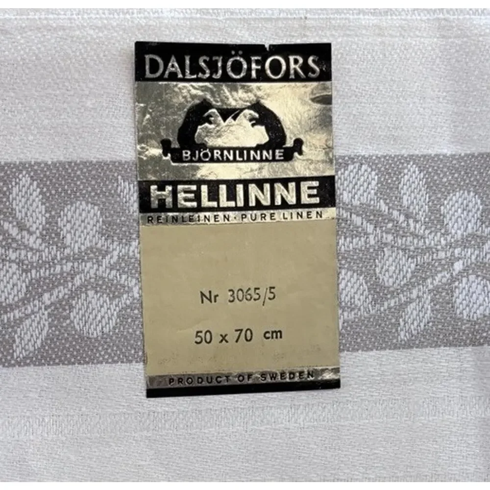 NWT Vintage Swedish Hellinne Fine Ivory Tablecloth 50x70cm Pure Linen BJÖRNLINNI